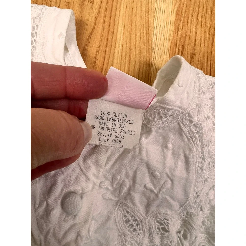 Vintage Allison Rose Girls Dress Size 4‎ White Embroidered Collar